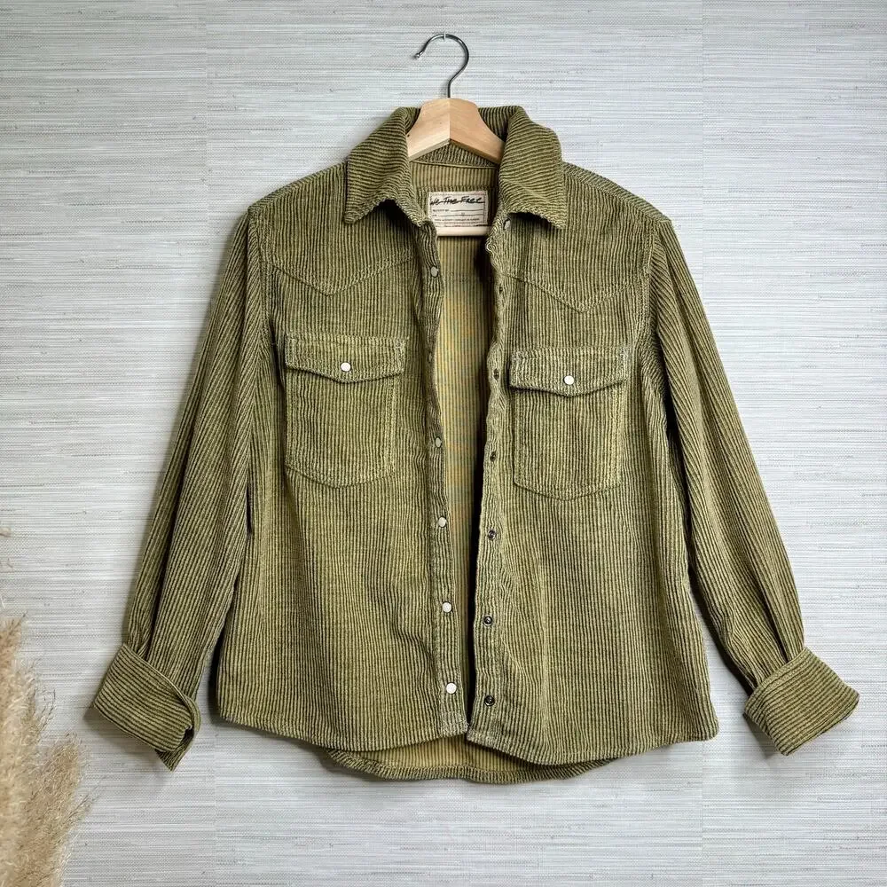 Free People corduroy button down shirt XS